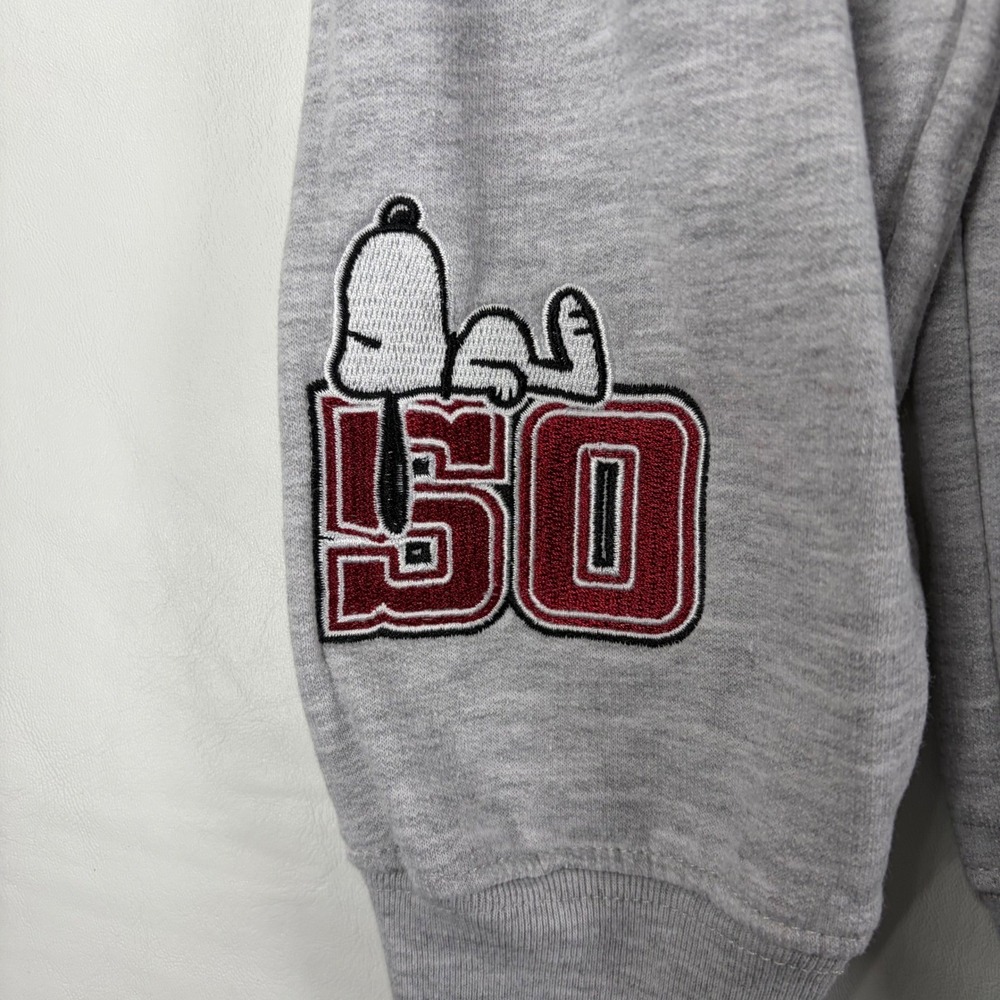 Peanuts Snoopy Woodstock Heather Gray Graphic Hoodie Freeze Size Small - Picture 5 of 11